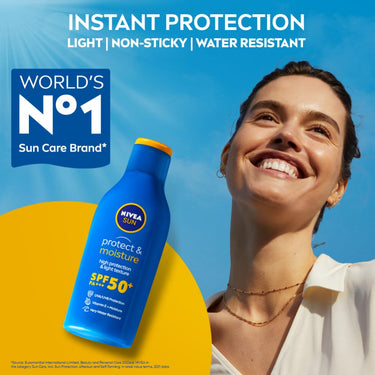 NIVEA Men & Women Sun Protect And Moisture 125Ml Spf 30 Advanced Sunscreen For Instant Protection For Normal Skin| Pa++ UVA - UVB Protection System| Water Resistant| Pack Of 1